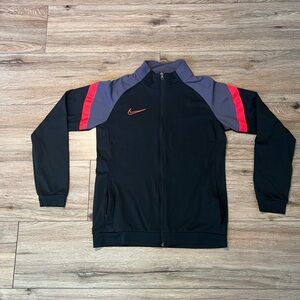 Nike Dri Fit Men's Medium Black Logo Full Zip Jacket Excellent Condition